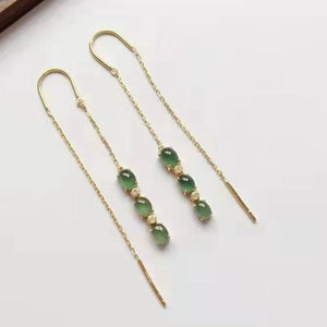 Green Chalcedony Gourd Ladies Ring Adjustable Party Jewelry