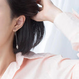 925 Silver Tree Leaf Tassel Drop Earrings Romantic Gift