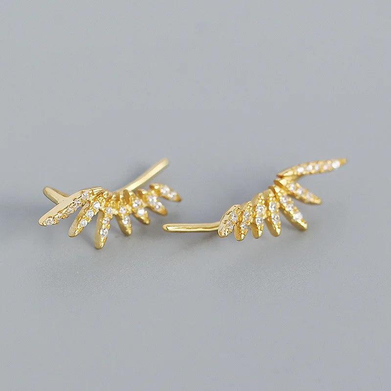 18K Plated 925 Sterling Silver Zircon Earrings Women Stud Earrings