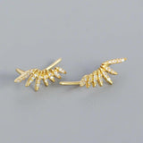 18K Plated 925 Sterling Silver Zircon Earrings Women Stud Earrings