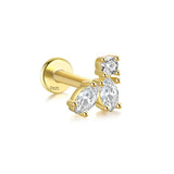 925 Silver Zircon Small Ear Cartilage Stud Earrings for Women
