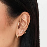 925 Silver Zircon Small Ear Cartilage Stud Earrings for Women