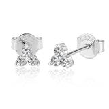 Round Moissanite Stud Earrings in Sterling Silver