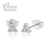 Round Moissanite Stud Earrings in Sterling Silver