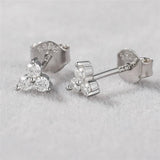 Round Moissanite Stud Earrings in Sterling Silver