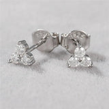 Round Moissanite Stud Earrings in Sterling Silver