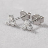 Round Moissanite Stud Earrings in Sterling Silver