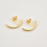 925 Silver Line Stud Earring Women Crystal Piercing Clips Rock Punk Wedding