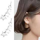 925 Silver Star Ear Climber Earrings for Women