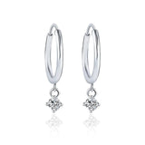 925 Silver 0.2CT D 4 Claws Moissanita Hanging Earring For Women
