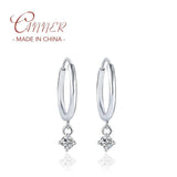 925 Silver 0.2CT D 4 Claws Moissanita Hanging Earring For Women
