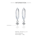 925 Silver 0.2CT D 4 Claws Moissanita Hanging Earring For Women
