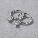 925 Silver 0.2CT D 4 Claws Moissanita Hanging Earring For Women