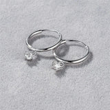 925 Silver 0.2CT D 4 Claws Moissanita Hanging Earring For Women