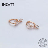 925 Silver Zircon Butterfly Hoop Earrings Fine Jewelry Party Gift