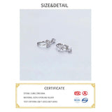 925 Silver Zircon Butterfly Hoop Earrings Fine Jewelry Party Gift