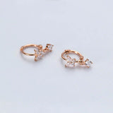 925 Silver Zircon Butterfly Hoop Earrings Fine Jewelry Party Gift