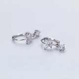 925 Silver Zircon Butterfly Hoop Earrings Fine Jewelry Party Gift
