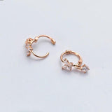 925 Silver Zircon Butterfly Hoop Earrings Fine Jewelry Party Gift