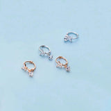 925 Silver Zircon Butterfly Hoop Earrings Fine Jewelry Party Gift