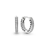 925 Silver Pan Earrings Hearts Crystal Stud Wedding Jewelry
