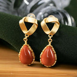 Drop-shaped Hetian Jade Earrings & Silver Jewelry for Women
