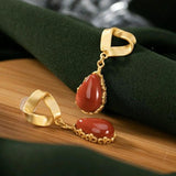 Drop-shaped Hetian Jade Earrings & Silver Jewelry for Women