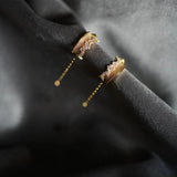 Silver Zircon Starry Japanese Light Long Earrings Charm Jewelry
