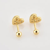 925 Sterling Silver Heart Stud Earring Piercing Women Wedding Jewelry