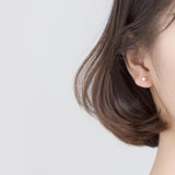 925 Silver Rose Hearts Stud Earrings for Women