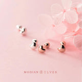 925 Silver Rose Hearts Stud Earrings for Women