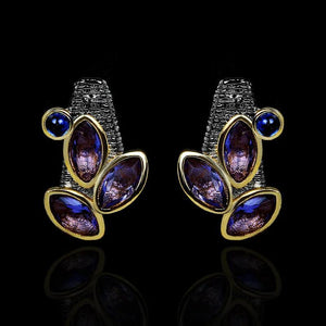 Irregular Purple Zircon Earrings Creative Jewelry