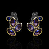 Irregular Purple Zircon Earrings Creative Jewelry
