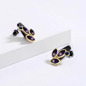 Irregular Purple Zircon Earrings Creative Jewelry