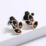 Irregular Purple Zircon Earrings Creative Jewelry