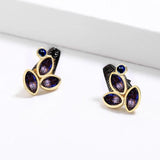 Irregular Purple Zircon Earrings Creative Jewelry