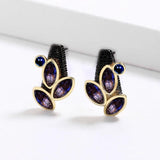 Irregular Purple Zircon Earrings Creative Jewelry