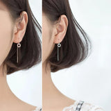 Clear CZ Drop Earrings for Women Dangle 925 Silver Wedding Jewelry