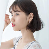 Clear CZ Drop Earrings for Women Dangle 925 Silver Wedding Jewelry