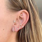 925 Silver Plated Baby Snake Earring Piercing Fine Jewelry