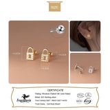 Sweet Love Lock CZ Screw Stud Earrings For Girls DA3181