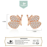 925 Silver CZ Butterfly Stud Earring Wedding Gift