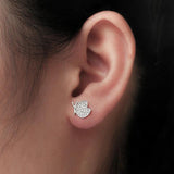 925 Silver CZ Butterfly Stud Earring Wedding Gift