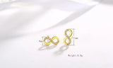 925 Silver Needle Infinity Love Endless Symbol Plata Stud Earrings For Women