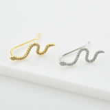 925 Silver Baby Snake Earring Climber Stud Piercing Jewelry