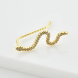 925 Silver Baby Snake Earring Climber Stud Piercing Jewelry