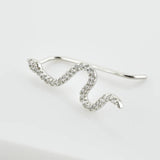 925 Silver Baby Snake Earring Climber Stud Piercing Jewelry