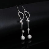 925 Silver Snake Charm Chain Earrings For Women