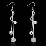 925 Silver Snake Charm Chain Earrings For Women
