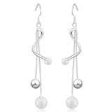 925 Silver Snake Charm Chain Earrings For Women